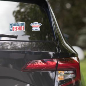 Bubble-free stickers - Support our Troops + Radicalized by Basic Decency