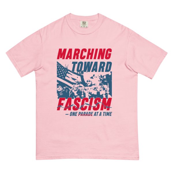 Unisex garment-dyed heavyweight t-shirt - Marching towards Fascism - Image 9