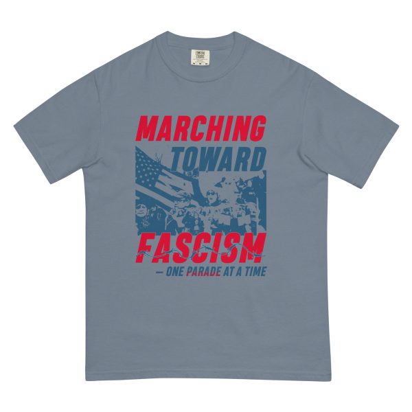 Unisex garment-dyed heavyweight t-shirt - Marching towards Fascism - Image 4