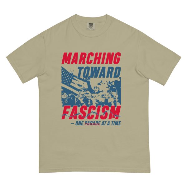 Unisex garment-dyed heavyweight t-shirt - Marching towards Fascism - Image 7