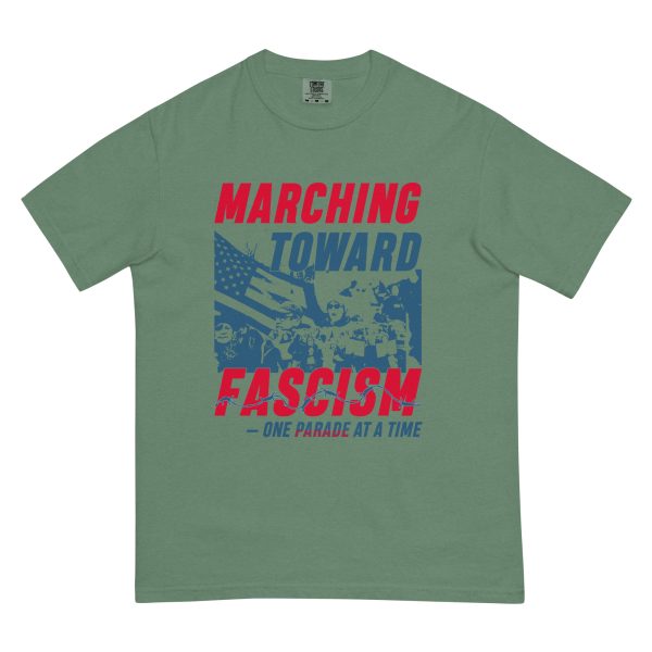 Unisex garment-dyed heavyweight t-shirt - Marching towards Fascism - Image 3