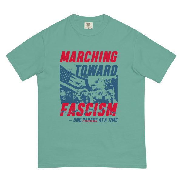 Unisex garment-dyed heavyweight t-shirt - Marching towards Fascism - Image 6