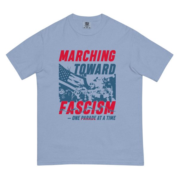 Unisex garment-dyed heavyweight t-shirt - Marching towards Fascism - Image 8