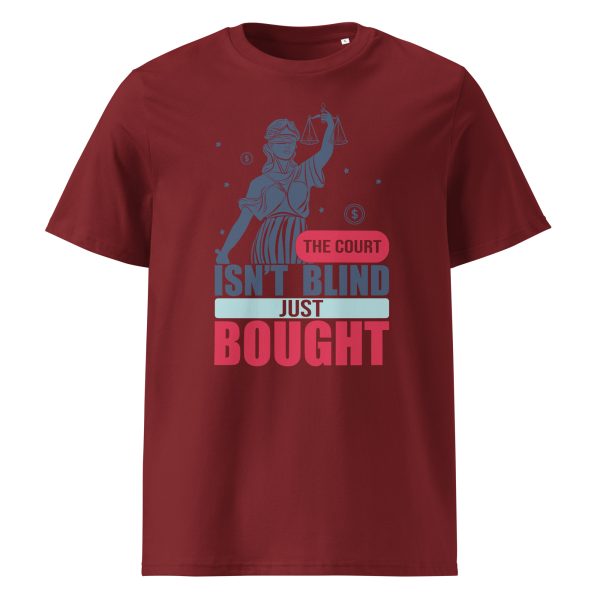 Unisex organic ribbed neck t-shirt - The Court isn't Blind Just Bought - Image 2