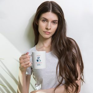 White glossy mug - Too Cool for Trump Rule No Kings
